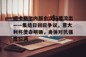 纽卡斯尔内部会议纪要流出——集结日回应争议，意大利杯使命明确，身体对抗强度拉满的简单介绍